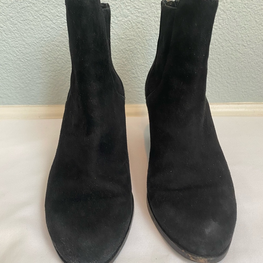 Eileen Fisher black suede ankle boots